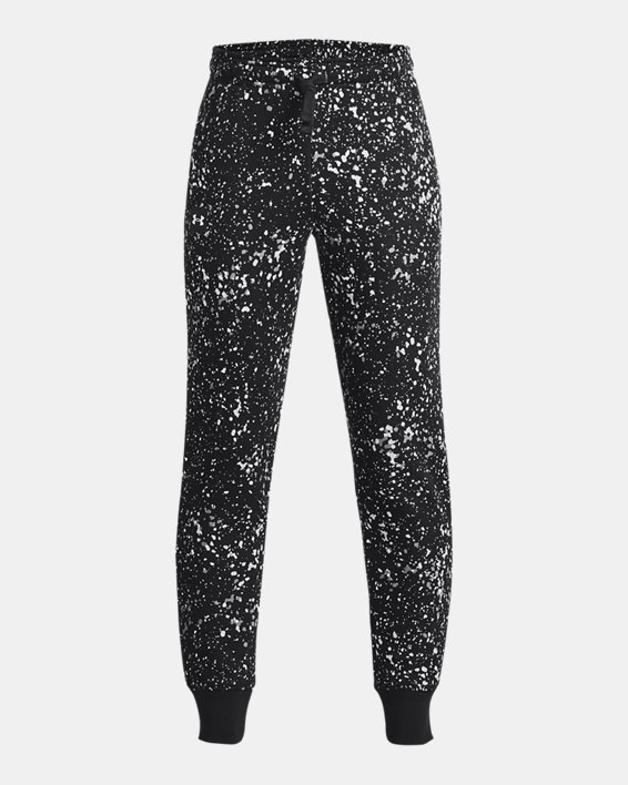 Boys' UA Rival Fleece Printed Joggers in Black image number 0